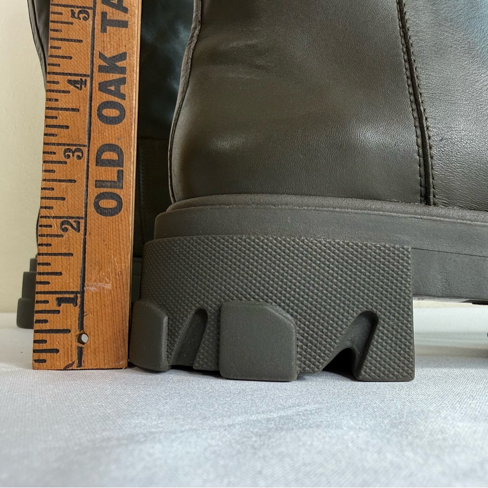 Aqua Private Label Kiki Tall Leather Lug Soles Platform Boots 10 (Fits like 11) - Picture 15 of 16